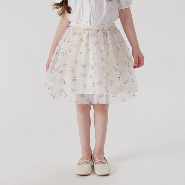 MARC&JANIE Girls Floral Mesh Skirt Halter Skirt Kids Skirt for Spring 240105 - MARC&JANIE