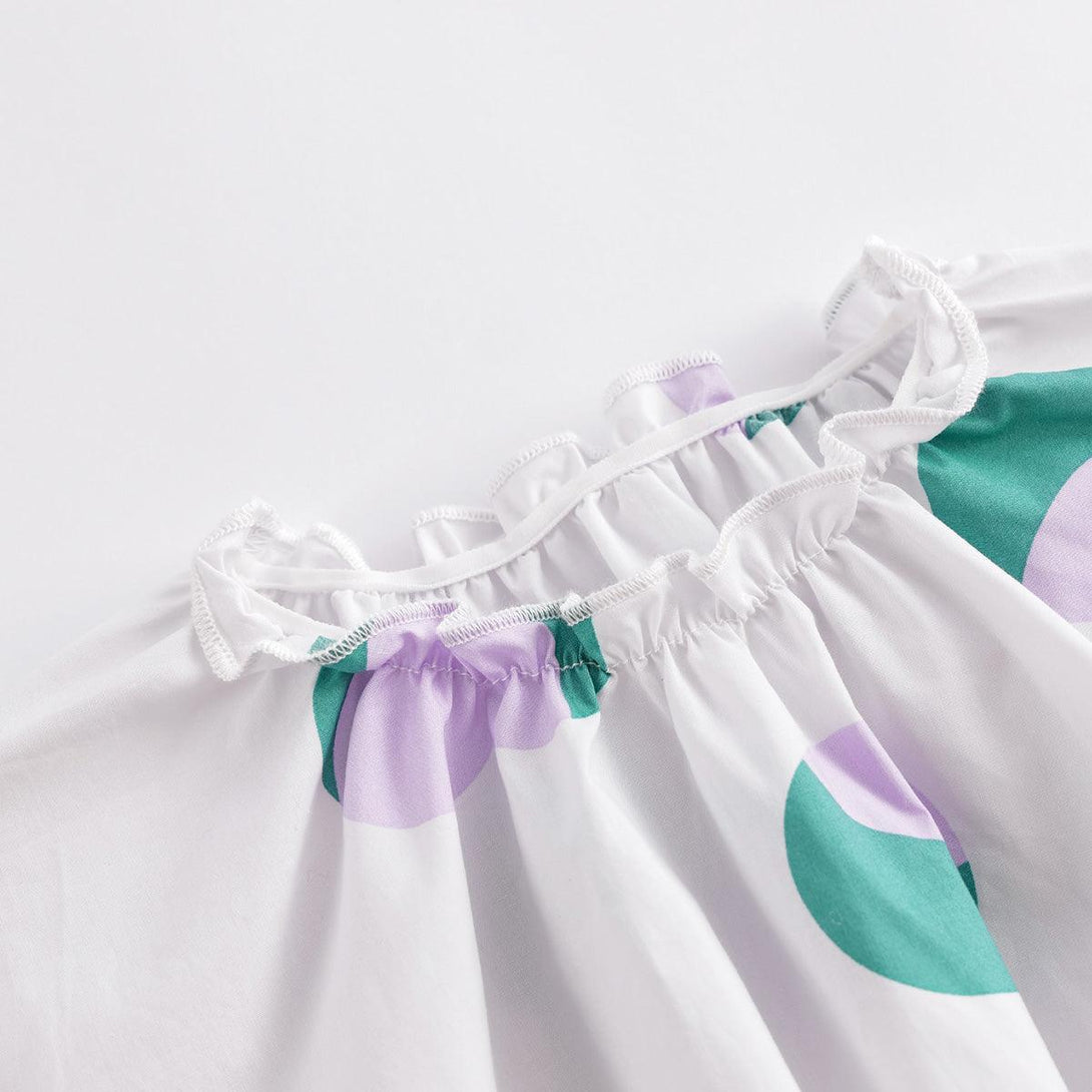 MARC&JANIE Girls Summer Scandinavian Style Flower Bud Sleeve One Word Collar Pure cotton Shirts 230315 - MARC&JANIE
