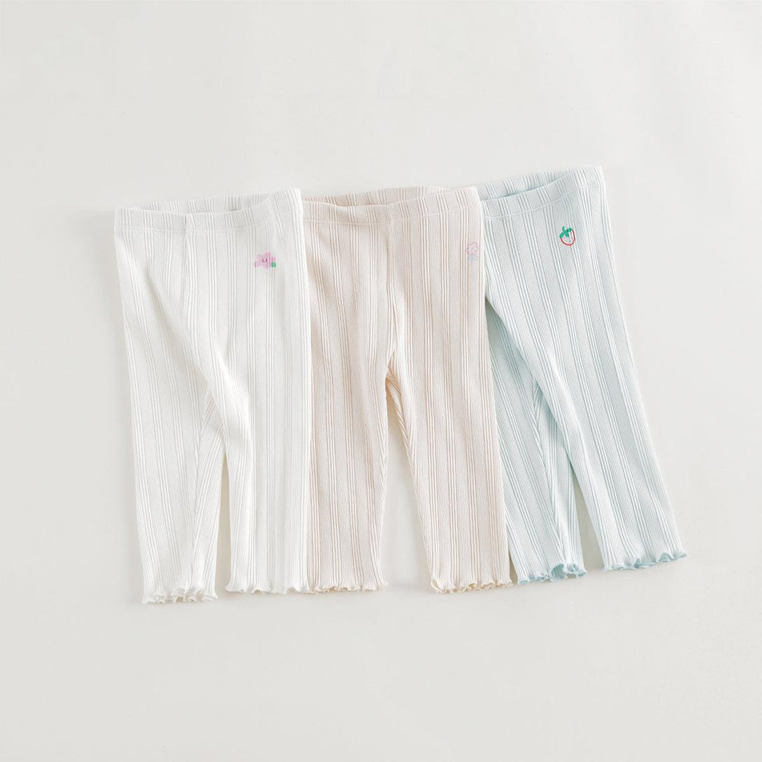 MARC&JANIE Girls Little Flower Wave Lace Stretch Bottom Pants Kids Pants for Summer 240736 - MARC&JANIE