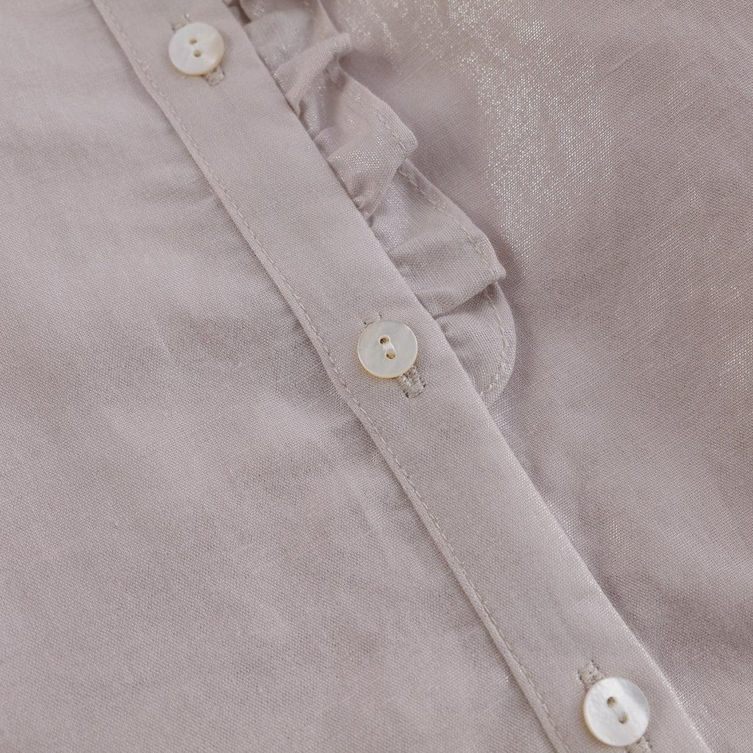 MARC&JANIE Girls Spring Micro Pleated Earrings Stand Collar Shirts 230203 French Series - MARC&JANIE