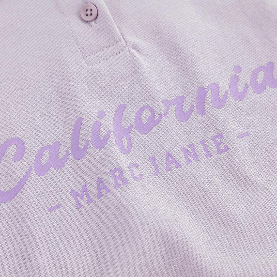 MARC&JANIE Collegiate Style Girls Cotton Polo Neck T-Shirt Kids Cotton Color Block Long Sleeve Top for Spring 240235 - MARC&JANIE