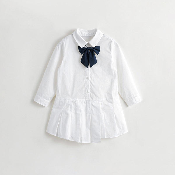 MARC&JANIE Girls Preppy Style Irregular Pleated Hem Dresses Kids Skirts for Autumn 231388 - MARC&JANIE