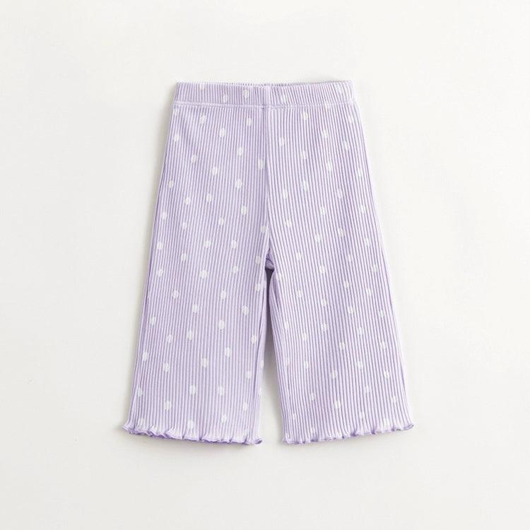 MARC&JANIE Girls Stretch Ribbed Polka Dot Straight Leg Children's Pants for Spring 240118 - MARC&JANIE