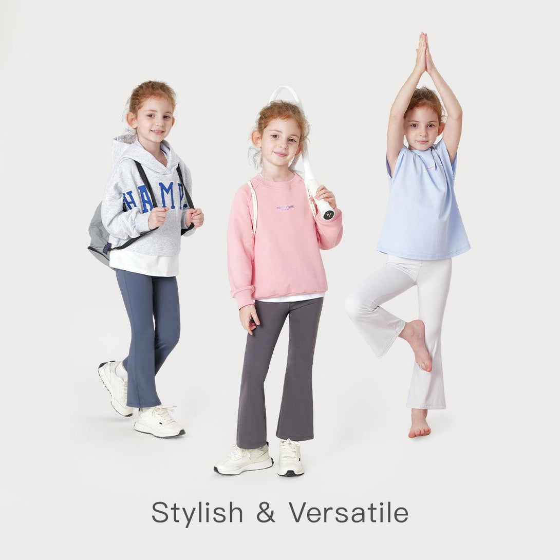 MARC&JANIE Girls Stretchy Sports Bottoms Yoga Pants Flared Pants for Autumn 231621 - MARC&JANIE